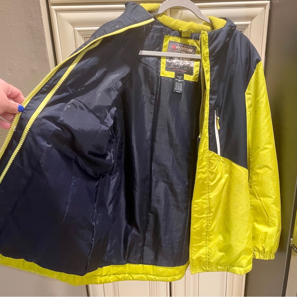 Xpedition Yellow & Navy Insulated Puffy Hooded Jacket Winter Coat Ski Ja… - Picture 8 of 16